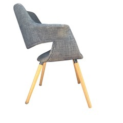 【ジ1203-02】カフェ風 インテリアチェア メリーランド ダークグレー 木脚 ダイニングに最適‼️カジュアルチェアの画像