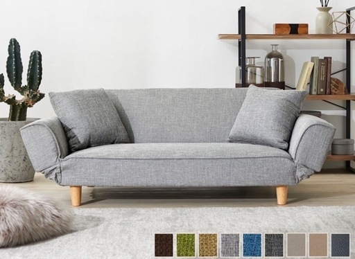 新品未使用‼️‼️2人がけソファ💺クッション付き (popo) 利府のソファ