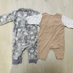 ロンパース　雪＆クマ　60-70cmの画像