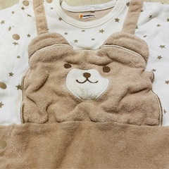 ロンパース　雪＆クマ　60-70cmの画像