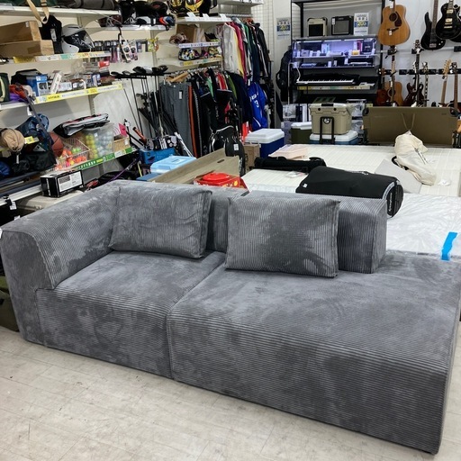 美品！ グレーコーデュロイ 2人掛けソファー 【トレファク堺福田店】