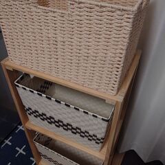 ☆木製本棚☆ラック☆収納ボックス付き☆の画像
