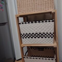 ☆木製本棚☆ラック☆収納ボックス付き☆の画像