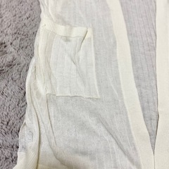 ハニーズ ロングカーディガン L 白 透け感ありの画像