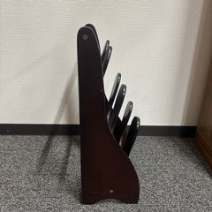 🌿木製 スリッパラック ダークブラウンの画像