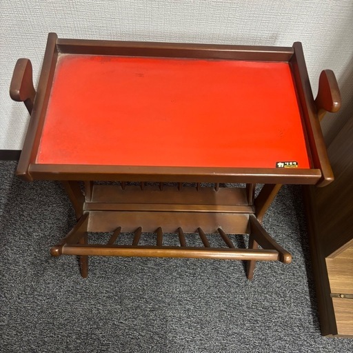 ✨オールド カリモク ✨  Vintage マガジンラック付 サイドテーブル レトロ / ミッドセンチュリー /