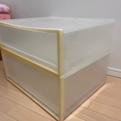 (無料) 無印良品 ポリプロピレン 収納ケース ワイド2個セットの画像