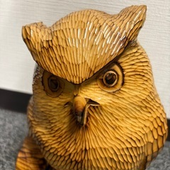 🦉✨ フクロウ＆ミミズク 木彫り置物 ✨🦉の画像