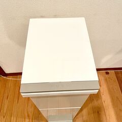 アスベル フタ付きゴミ箱38L ペダル2段スリム ホワイト 日本製の画像