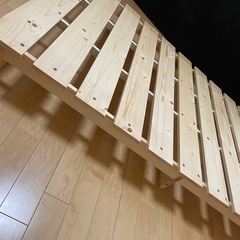 《美品》天然木 すのこベッド セミダブル／通気性◎／きしみなし／説明書・金具ありの画像