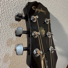 【良音・90s】エピフォンアコースティックギターSQ-180ブラック／星インレイ／ヒゲピックガードの画像
