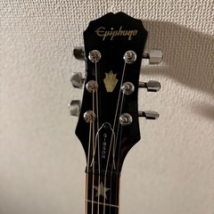 【良音・90s】エピフォンアコースティックギターSQ-180ブラック／星インレイ／ヒゲピックガードの画像