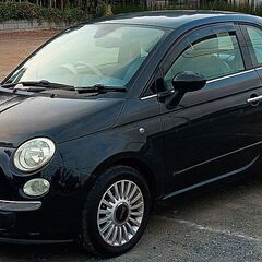 ★格安１２万円！フィアット500、　希少なブラックカラー、グラスルーフ、純正アルミ、ETCの画像