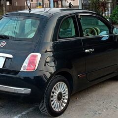 ★格安１２万円！フィアット500、　希少なブラックカラー、グラスルーフ、純正アルミ、ETCの画像