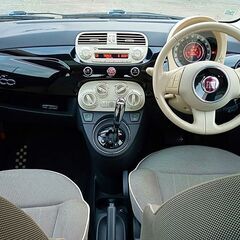 ★格安１２万円！フィアット500、　希少なブラックカラー、グラスルーフ、純正アルミ、ETCの画像