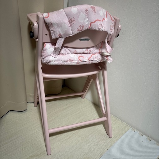 美品大和屋 アッフルチェア ミルキーピンク ベビーチェア (nekon2