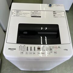 【リサイクルショップ ピカソ 小松原】🌀✨2019年製✨🔥分解洗浄済み🔥Hisense 全自動洗濯機 4.5kg【HW-E4502】🌀✨★6085★の画像