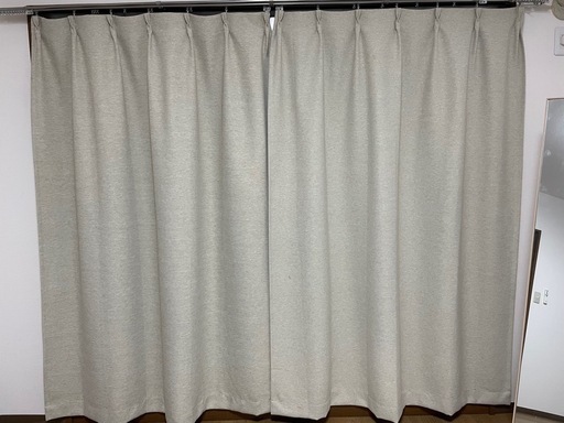 無印良品 ポリエステル二重織 ノンプリーツカーテン (キム) 蔵本の