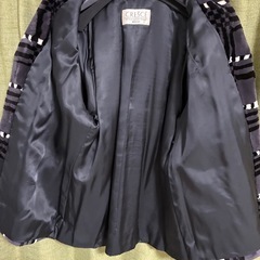 MOON BAT CRESCE チェック柄 ミンク毛皮コート　サイズ9〜11の画像