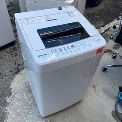 NO B686🌈福岡市内配送設置無料✨🌈ハイセンス 全自動 洗濯機 4.5kg HW-T45C 本体幅50cm 最短10分洗濯 ひとり暮らし ホワイト/ホワイト 2020ねん年の画像