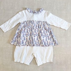 【Sophie la girafe】 キリンのソフィー チューリップ柄長袖ロンパース 80cmの画像