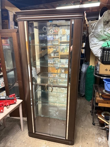 （取引中）木製ガラスショーケース！照明付き！