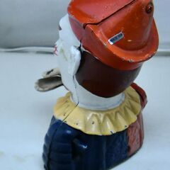 ●ビンテージ(^^♪●ピエロ　からくり貯金箱　鋳鉄●相模原●アンティーク　コインバンク●の画像