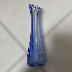 高さ29.5cm ブルー アンティーク花瓶 なみなみ フラワーベースの画像