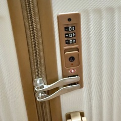 美品　スーツケース　アイボリー　ブラウンの画像