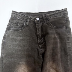 ブラックデニム フレアパンツの画像