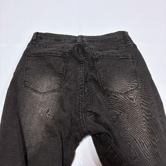 ブラックデニム フレアパンツの画像