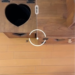 ハンドメイド　木製　棚　机　ゴミ箱の画像