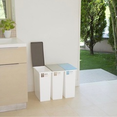 トンボ ネオカラー ゴミ箱 20L×3個セット ベージュ/ブルー/ブラウンの画像