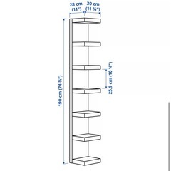 IKEA ラック　ウォールシェルフユニット, ホワイトステインオーク調 の画像