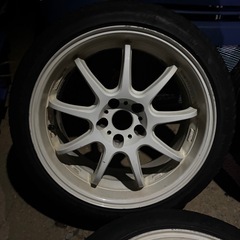 【希少！】WORK D9R 18インチ 8.5J＋38 PCD114.3 235\40R18 ５穴 ナンカンNS2スカイラインアルテッツァ RX-8クラウンZ33プリウスαEMOTIONの画像