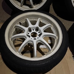 【希少！】WORK D9R 18インチ 8.5J＋38 PCD114.3 235\40R18 ５穴 ナンカンNS2スカイラインアルテッツァ RX-8クラウンZ33プリウスαEMOTIONの画像