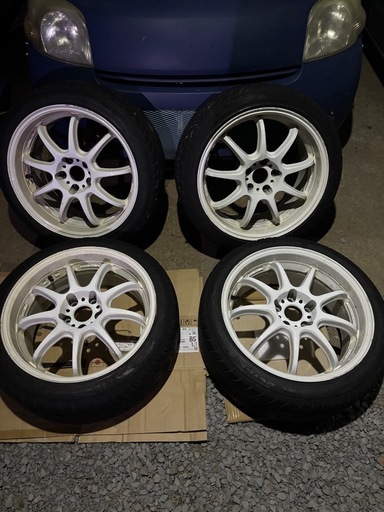 【希少！】WORK D9R 18インチ 8.5J＋38 PCD114.3 235\40R18 ５穴 ナンカンNS2スカイラインアルテッツァ RX-8クラウンZ33プリウスαEMOTION