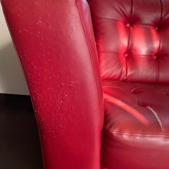 レザー　赤 ソファーの画像