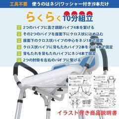 新品シャワーチェア4点セット　送料無償　介護　高め　1年保証の画像