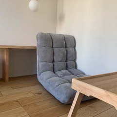 【超急募】低めシングルソファ グレー／セットアップ不要！即日OKの画像