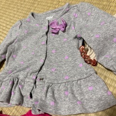 ベビー冬服5枚セット＆スタイ　60〜70サイズ　秋冬服ピンク長袖女の子の画像