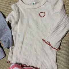 ベビー冬服5枚セット＆スタイ　60〜70サイズ　秋冬服ピンク長袖女の子の画像