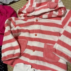ベビー冬服5枚セット＆スタイ　60〜70サイズ　秋冬服ピンク長袖女の子の画像