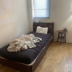【超急募】NITORI シングルベッド＋マットレス／収納・ライト・コンセント付き／即日OKの画像