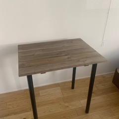 【超急募】ハンドメイド天然木テーブル 70×53cm／花瓶付き／即日OKの画像