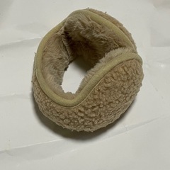 【美品】ベージュ ふわふわイヤーマフ 耳あて 防寒 ヘッドホン型 暖か可愛いの画像
