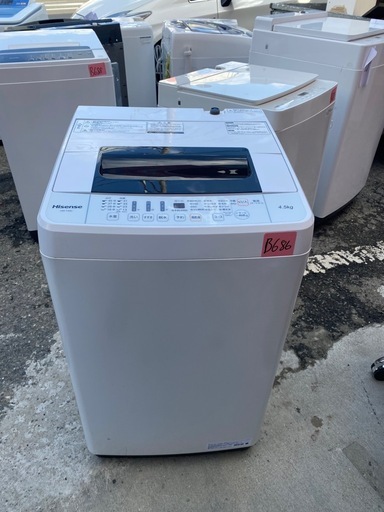 NO B686?福岡市内配送設置無料✨?ハイセンス 全自動 洗濯機 4.5kg HW-T45C 本体幅50cm 最短10分洗濯 ひとり
