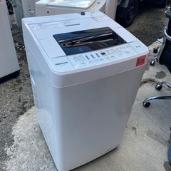 NO B686🌈福岡市内配送設置無料✨🌈ハイセンス 全自動 洗濯機 4.5kg HW-T45C 本体幅50cm 最短10分洗濯 ひとり暮らし ホワイト/ホワイト 2020ねん年の画像