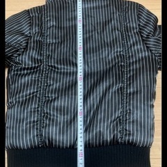 大幅お値下げ【新品未使用】ストライプファー付きフードダウンジャケット　Lサイズの画像