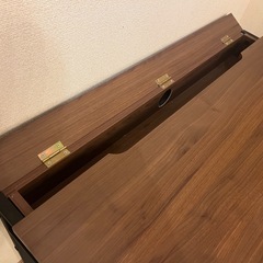 LOWYA テーブル　デスク　タップ収納　スチール脚　木目調　ウッド　幅98の画像